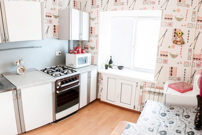 Фото маленькой белой кухни